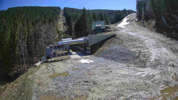 Modrá sjezdovka - dojezd k lanové dráze