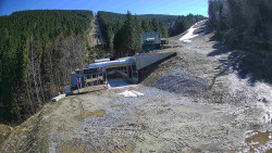 Modrá sjezdovka - dojezd k lanové dráze