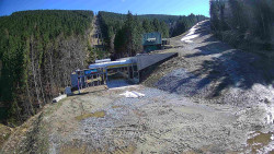 Modrá sjezdovka - dojezd k lanové dráze