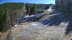 Modrá sjezdovka - dojezd k lanové dráze