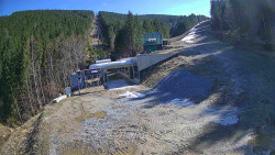 Modrá sjezdovka - dojezd k lanové dráze