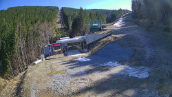 Modrá sjezdovka - dojezd k lanové dráze