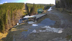 Modrá sjezdovka - dojezd k lanové dráze