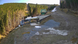 Modrá sjezdovka - dojezd k lanové dráze