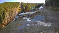 Modrá sjezdovka - dojezd k lanové dráze