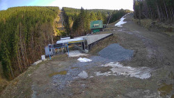 Modrá sjezdovka - dojezd k lanové dráze