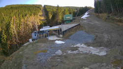 Modrá sjezdovka - dojezd k lanové dráze