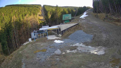 Modrá sjezdovka - dojezd k lanové dráze