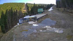 Modrá sjezdovka - dojezd k lanové dráze