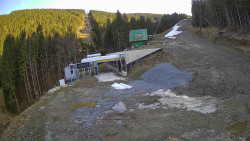 Modrá sjezdovka - dojezd k lanové dráze