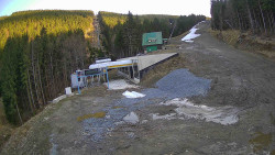 Modrá sjezdovka - dojezd k lanové dráze