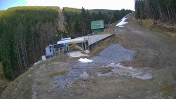 Modrá sjezdovka - dojezd k lanové dráze