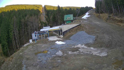 Modrá sjezdovka - dojezd k lanové dráze