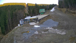 Modrá sjezdovka - dojezd k lanové dráze