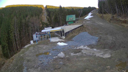 Modrá sjezdovka - dojezd k lanové dráze