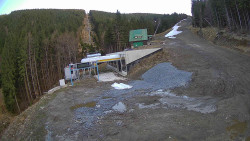 Modrá sjezdovka - dojezd k lanové dráze