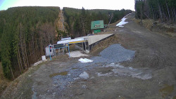 Modrá sjezdovka - dojezd k lanové dráze