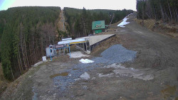 Modrá sjezdovka - dojezd k lanové dráze