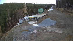 Modrá sjezdovka - dojezd k lanové dráze