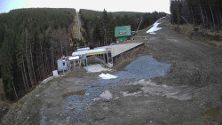 Modrá sjezdovka - dojezd k lanové dráze