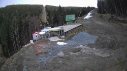 Modrá sjezdovka - dojezd k lanové dráze