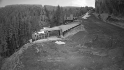 Modrá sjezdovka - dojezd k lanové dráze