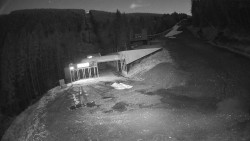 Modrá sjezdovka - dojezd k lanové dráze