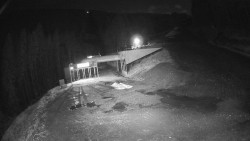 Modrá sjezdovka - dojezd k lanové dráze