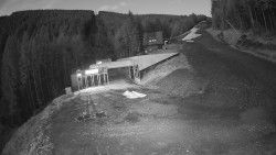 Modrá sjezdovka - dojezd k lanové dráze