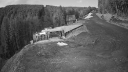 Modrá sjezdovka - dojezd k lanové dráze