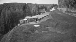 Modrá sjezdovka - dojezd k lanové dráze