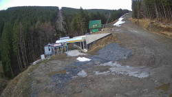 Modrá sjezdovka - dojezd k lanové dráze