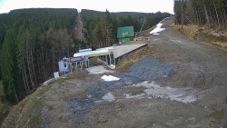 Modrá sjezdovka - dojezd k lanové dráze