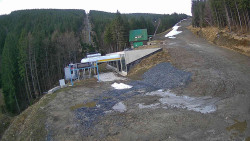 Modrá sjezdovka - dojezd k lanové dráze