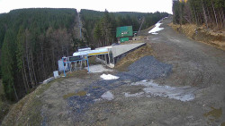 Modrá sjezdovka - dojezd k lanové dráze