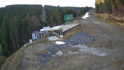 Modrá sjezdovka - dojezd k lanové dráze