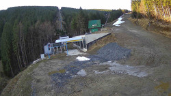 Modrá sjezdovka - dojezd k lanové dráze