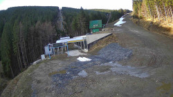 Modrá sjezdovka - dojezd k lanové dráze