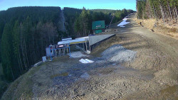 Modrá sjezdovka - dojezd k lanové dráze