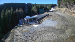 Modrá sjezdovka - dojezd k lanové dráze