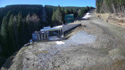 Modrá sjezdovka - dojezd k lanové dráze