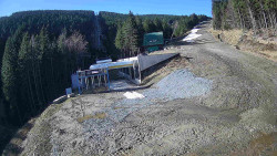 Modrá sjezdovka - dojezd k lanové dráze