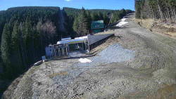 Modrá sjezdovka - dojezd k lanové dráze