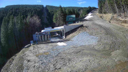 Modrá sjezdovka - dojezd k lanové dráze