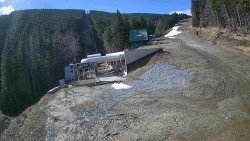 Modrá sjezdovka - dojezd k lanové dráze