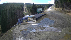 Modrá sjezdovka - dojezd k lanové dráze