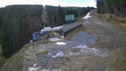 Modrá sjezdovka - dojezd k lanové dráze