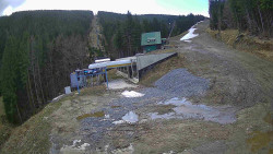 Modrá sjezdovka - dojezd k lanové dráze