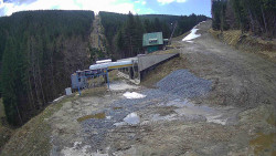 Modrá sjezdovka - dojezd k lanové dráze