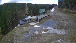 Modrá sjezdovka - dojezd k lanové dráze